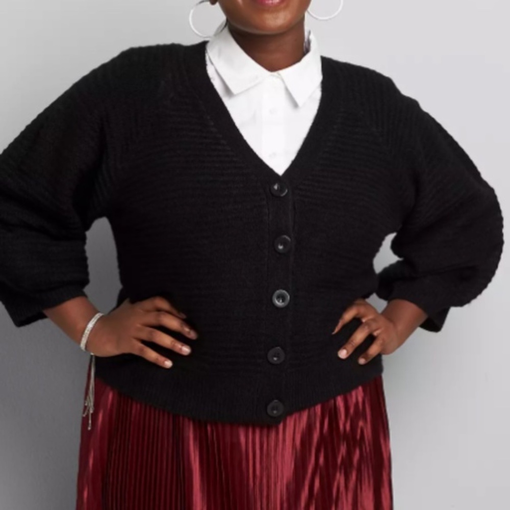 ~eN New Lane Bryant size 22/24 black cardigan